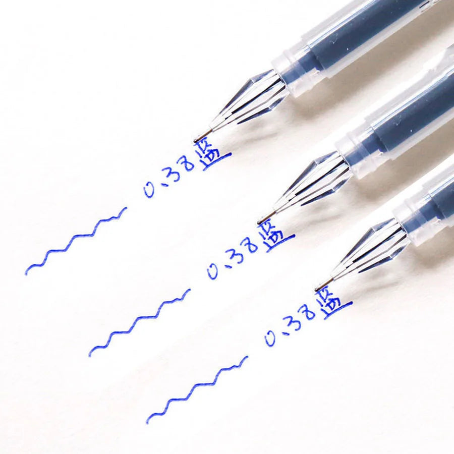3pcs/mix Diamond tip Gel Pen Fine 0.38mm Large-capacity Black/Blue/Red ink Exam Signing Writing School Office Supplie Stationery Beauty World Shop
