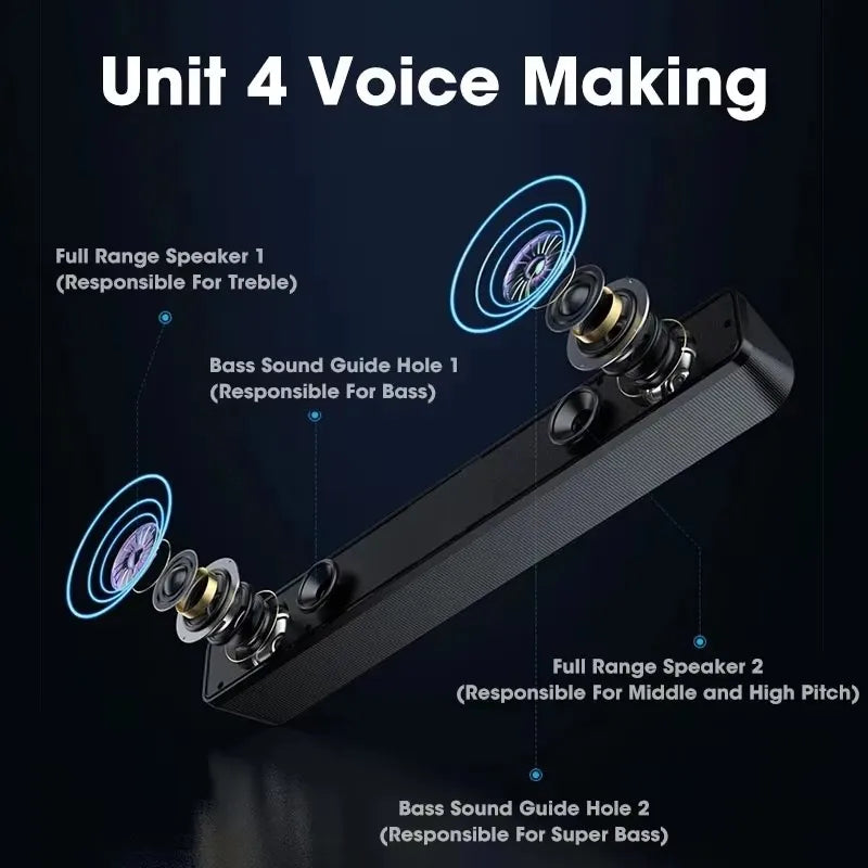 Wired Wireless Bluetooth Speaker Sound Box Bar Soundbar Computer PC TV Laptop Desktop Music Portable Caixa De Som Audio System Beauty World Shop