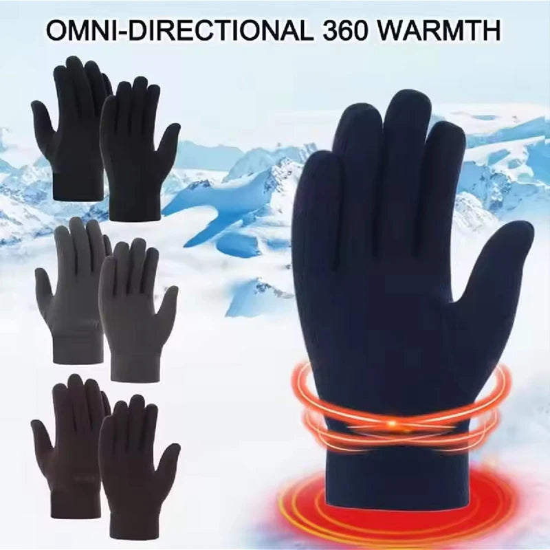 Mens Winter Gloves Thicken Thermal Warm Fleece Full Finger Gloves Cold Resistance Windproof Outdoor Skiing Cycling Mittens Women Beauty World Shop