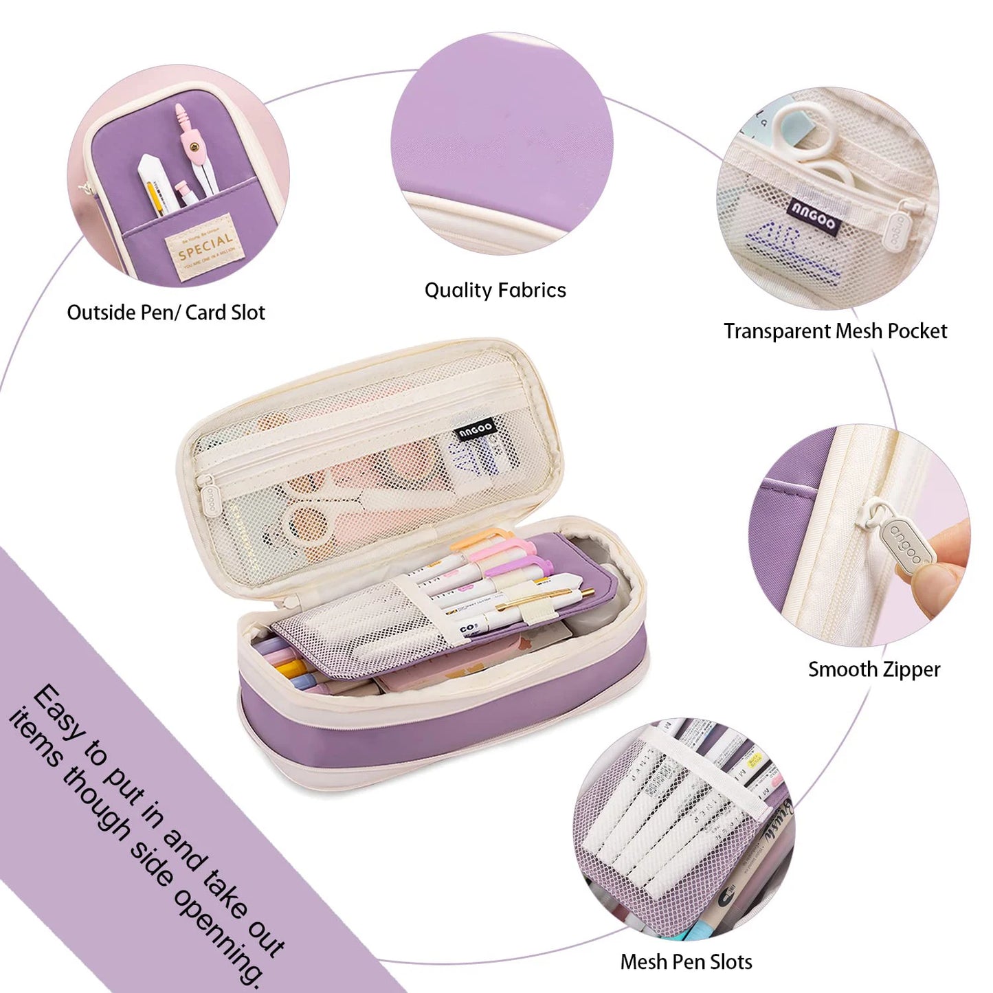 Kawaii Pencil Cases Large Capacity Pencil Bag Pouch Holder Box for Girls Office Students Organizer School Stationery Supplies Beauty World Shop