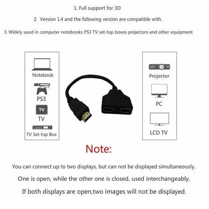 Hdmi Compatible Splitter Cable Video Switch Adapter Output Hub X Box Ps3 4 Dvd Hdtv Pc Laptop TV Hd 1080p 1 Input 2 Beauty World Shop
