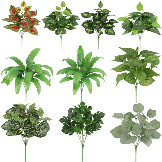 Artificial Plants Leaves Silk Tortoiseshell Leaf Dieffenbough Fake Small Fairy Taro Simulation Green Plant Living Room Decor Beauty World Shop