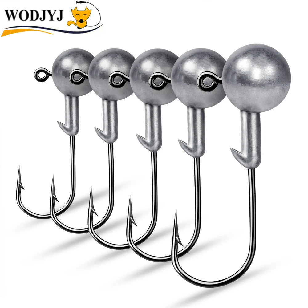 JYJ 1g 2g 3g 4g 5g 10g 20g 22g 25g 28g crank Jig head hook fishing hook head Jig lure hard bait soft worm jig hook for fishing Beauty World Shop