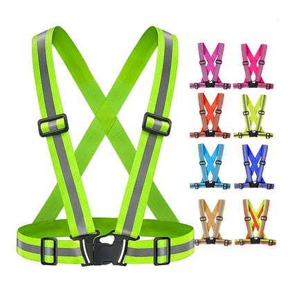 Outdoor Night Walking  Safety Vests Highlight Adjustable Lightweight Reflective Vest Biking Safety Straps Waterproof Running Gea Beauty World Shop