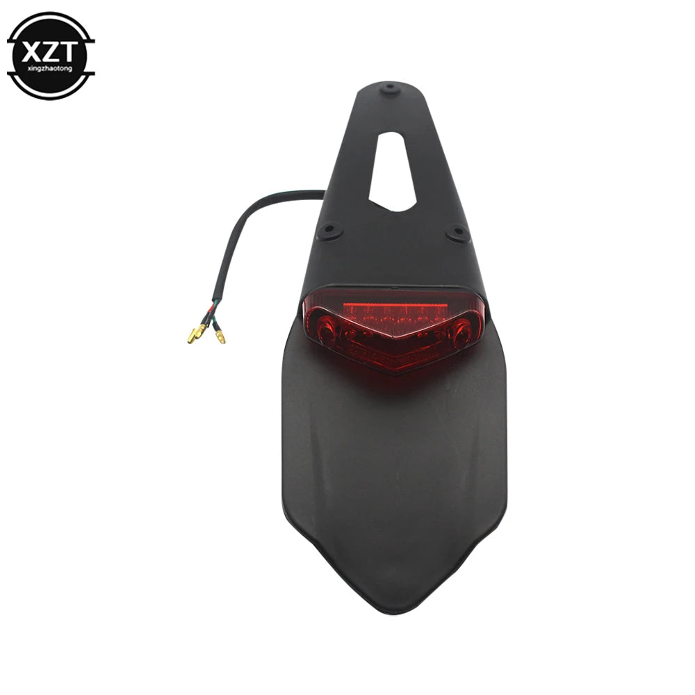 Motorcycle Universal 12V LED Taillight Brake Lamp With Rear Fender License Plate Bracket Holder for Enduro Off-Road Bike Beauty World Shop