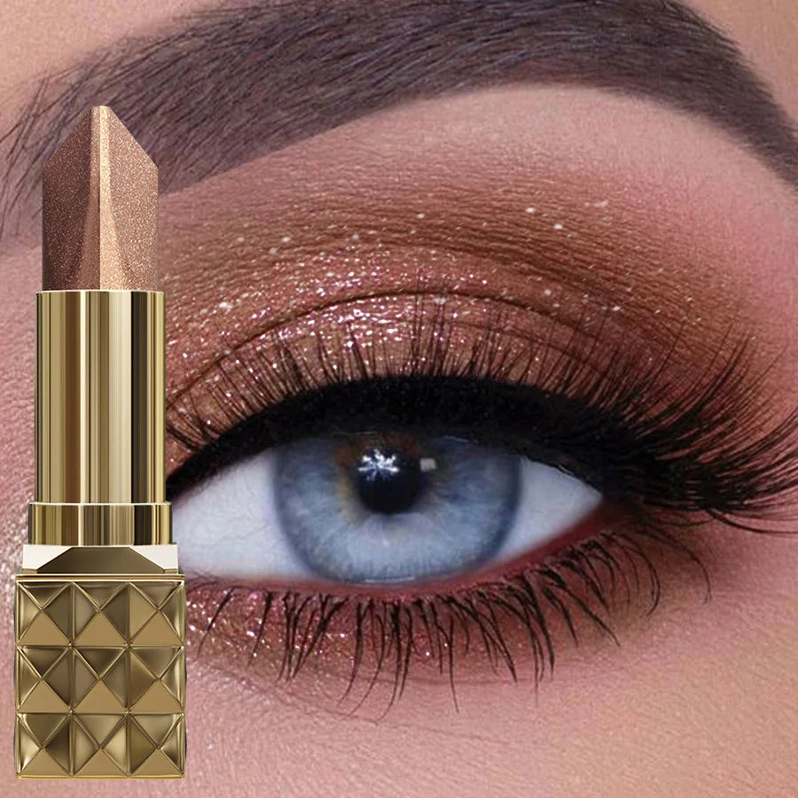 Two color Eye Shadow Stick Velvet Shimmer Eye Makeup Durable Waterproof Eyeshadow &Lipstick Glitter Contour,Highlight for Women Beauty Trend Shop