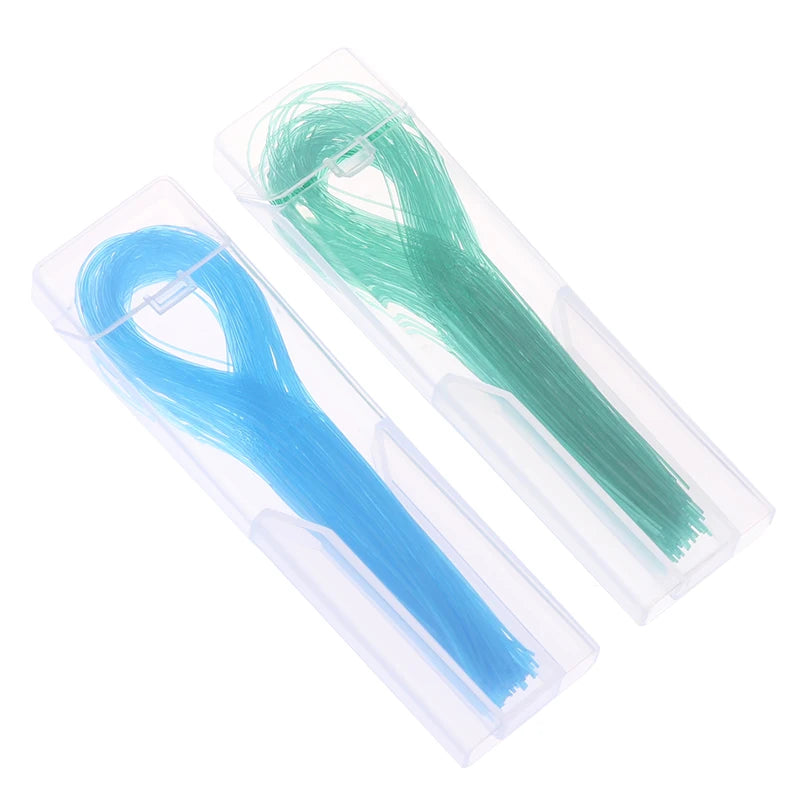 100Pcs Dental Floss Threader Dental Traction Line Oral For Crown Brace Bridge Implant Hoop Threading Braces Steel Traction Beauty World Shop