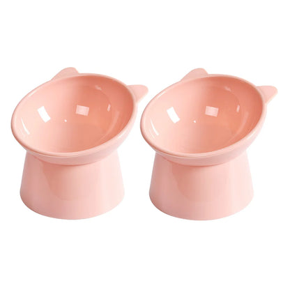 Tilted Cat Food Bowl Elevated Cat Bowl Ergonomic Cat Food Dish Anti Vomiting Plastic Feeding Bowl Non Slip for Flat- Faced Cats Beauty World Shop