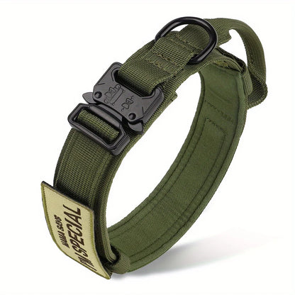 Heavy Duty Tactical Dog Collars with Handle Military Collar with Patch Outdoor Training and Walking for Medium and Large Dogs Beauty World Shop