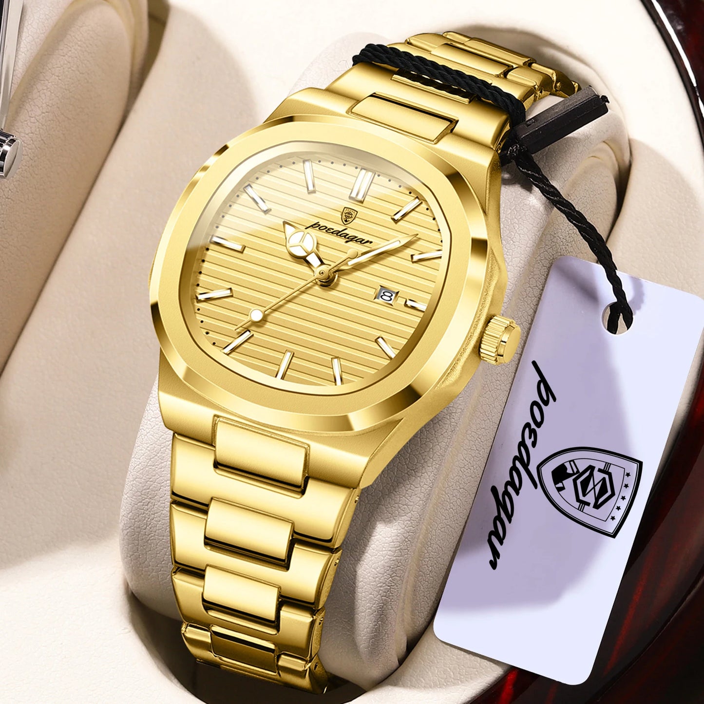 POEDAGAR Trendy Women’s Wristwatch Stainless Steel Date Quartz Ladies Watch Waterproof Luminous Original Watches For Woman Reloj Beauty World Shop