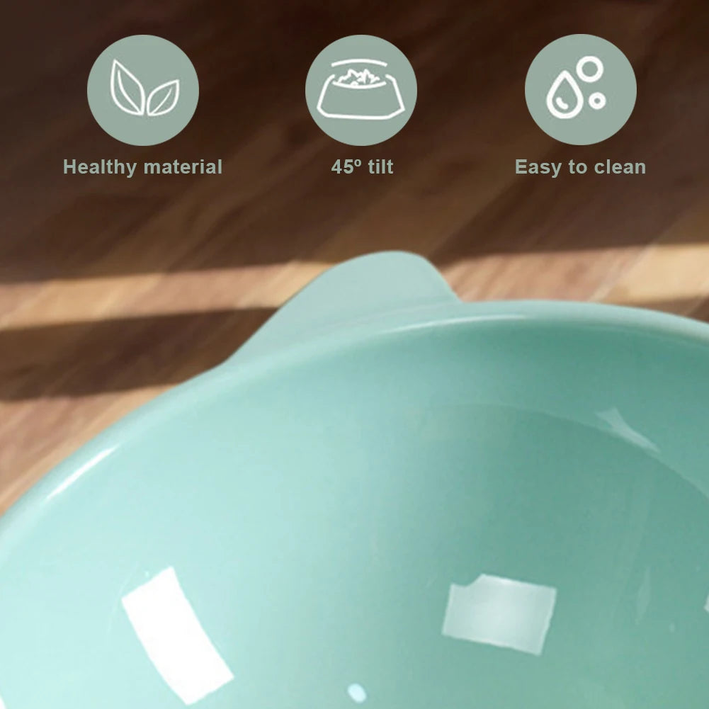 Tilted Cat Food Bowl Elevated Cat Bowl Ergonomic Cat Food Dish Anti Vomiting Plastic Feeding Bowl Non Slip for Flat- Faced Cats Beauty World Shop