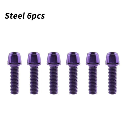 MUQZI 6pcs Stem Bolts M5x17mm Bicycle Handlebar Stem Screw With Washer MTB Road Bike Stem Riser Screw Beauty World Shop