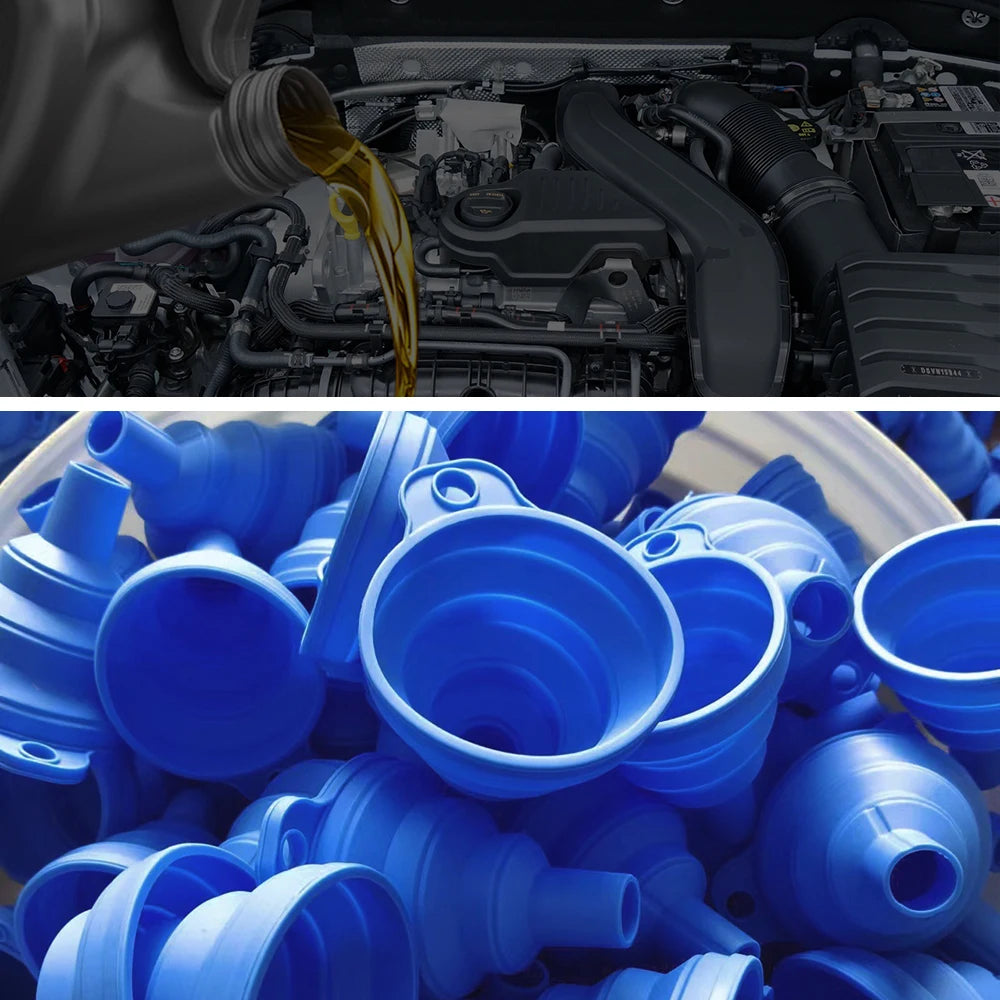 Engine Funnel Car Universal Silicone Liquid Funnel Washer Fluid Change Foldable Portable Auto Engine Oil Petrol Change Funnel Beauty World Shop