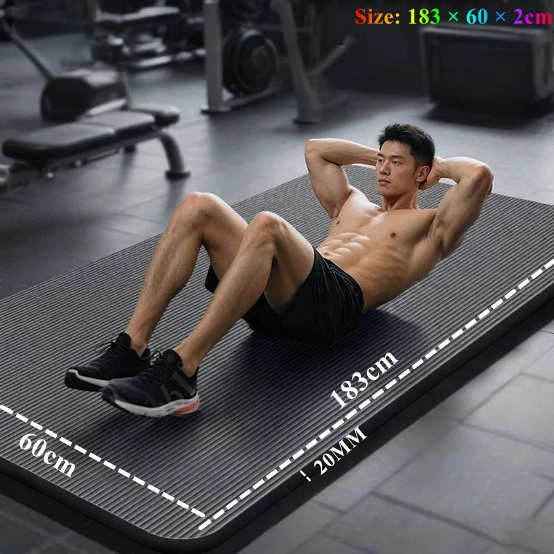 20MM 183×60cmThick Yoga Mats Anti-slip Sport Fitness Mat Blanket for Exercise Yoga and Pilates Gymnastics Mat Fitness Equipment Beauty World Shop