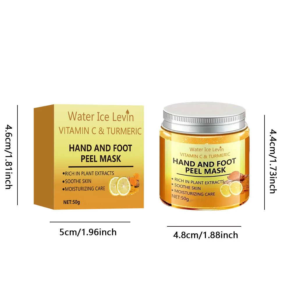Vitamin c and turmeric hand wax mask for hands and feet, smoothing skin, gently cleansing hand mask, illuminating hand skin Beauty World Shop