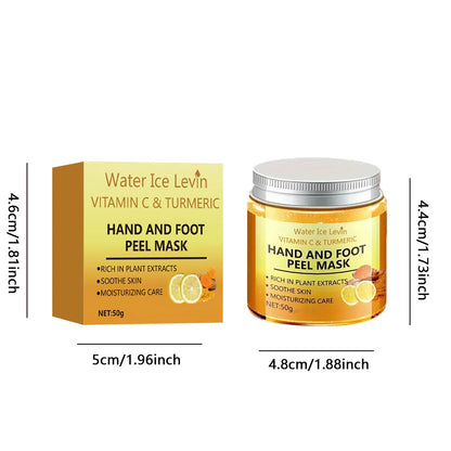 Vitamin c and turmeric hand wax mask for hands and feet, smoothing skin, gently cleansing hand mask, illuminating hand skin Beauty World Shop