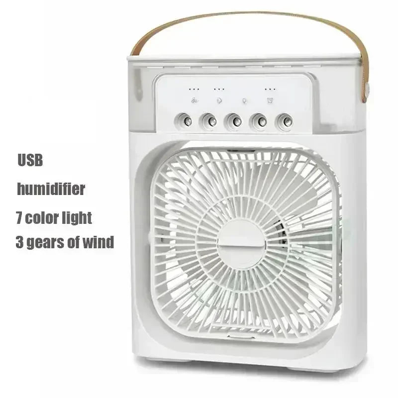 New 3 In 1 Fan AIr Conditioner Household Mini Air Cooler LED Night Light Portable Humidifier Air Adjustment Fan Office Home Fan Beauty World Shop
