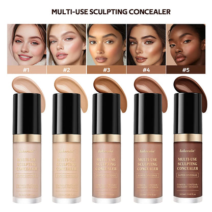 Long-lasting Coverage Concealer Matte Foundation Multi-Use Cream Oil Free Highlight and Retouch Face Makeup Products for Women Beauty World Shop