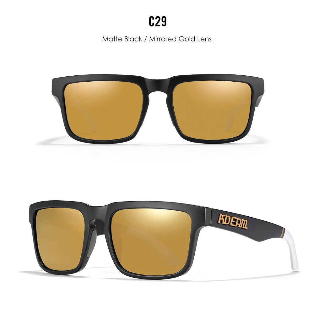 KDEAM Men's Polarized Sunglasses Square Casual Outdoors Sun Glasses Women Unisex Sunglass For Couple With Zipper Case Beauty World Shop