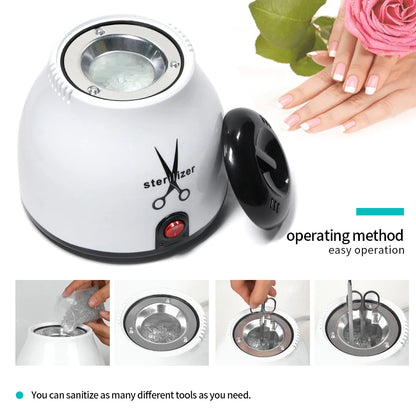 YIKOOLIN 100W Nail Tool Sterilizer Pot High Temperature to Clean Nail Tool  Disinfectant Jar Tweezer Disinfectant Container Beauty World Shop