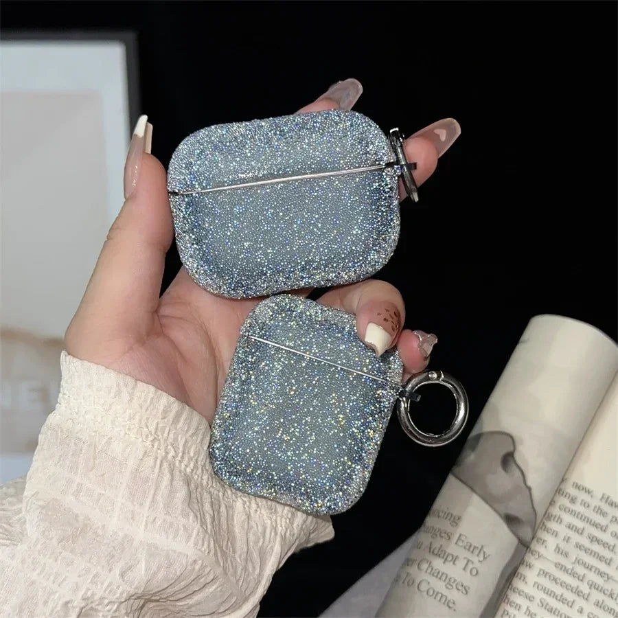 For Airpods 4 3 2 1 Glitter Rhinestone Case Bling Matte Protective Funda For Airpods Pro 2 Bluetooth Earphone Bag