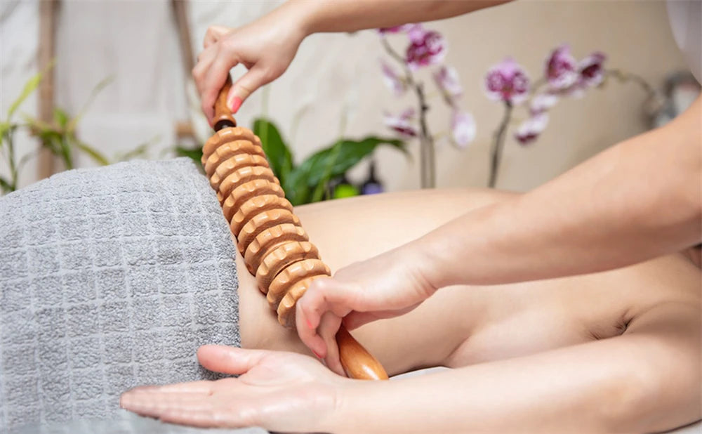 Natural Curved Wooden Massage Roller for Waist and Thigh, Multi-Functional Body Roller for Cellulite Reduction & Muscle Tension Beauty World Shop