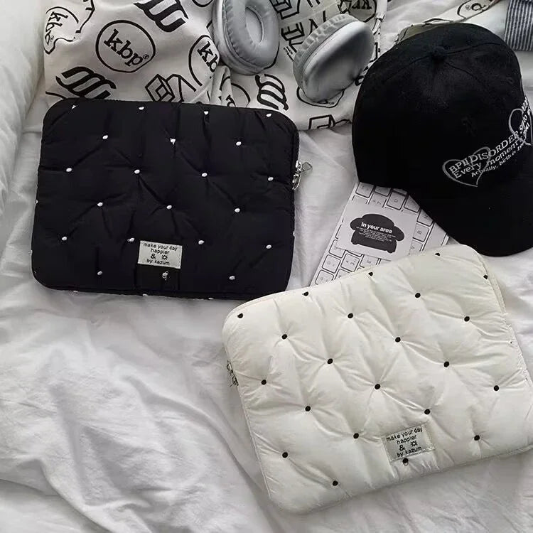 Laptop bag for macbook air 13 case 13-14 Inch puffy notebook pouch 15-16Inch Cute laptop sleeve 9-11 Inch Tablet Sleeve girl bag Beauty World Shop