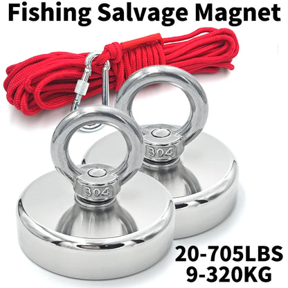 D16~D42mm Super Strong Neodymium Fishing Hook N52 Heavy Duty Rare Earth Neodymium with Countersunk Hole Eyebolt Salvage Magnetic Beauty World Shop