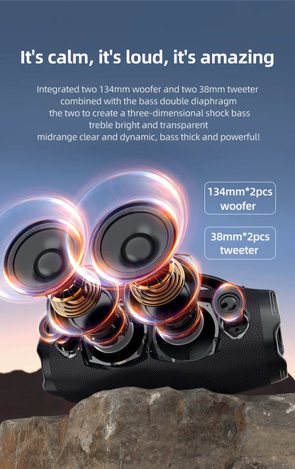 ZEALOT S98 160W Portable Bluetooth Speaker High Volume Waterproof 36000mAh Wireless TWS Subwoofer Suporrt USB/TF/AUX RGB light