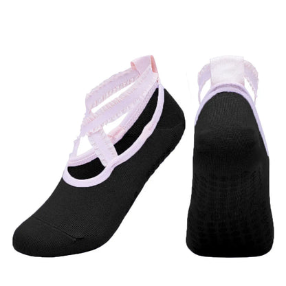 Solid Color Yoga Socks Professional Silicone Non-slip Ballet Pilates Socks Backless Breathable Bandage Cotton Dance Sports Socks Beauty World Shop