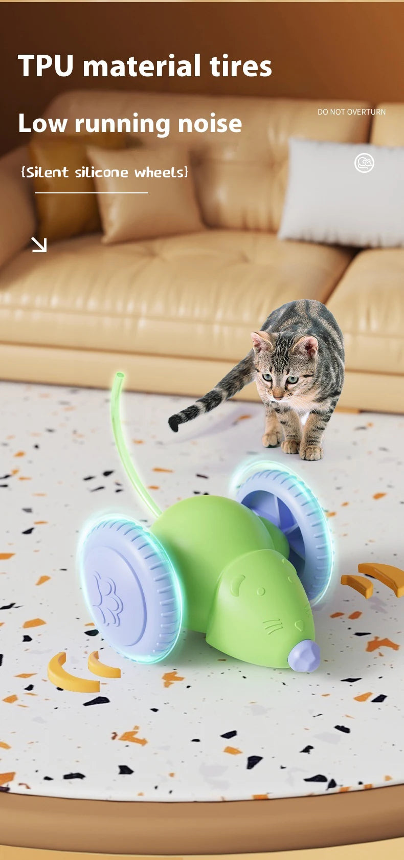 Electric Mouse Car Pet toys Interactive Cat Toy Rechargeable Automatic Teaser with Intelligent Obstacle Avoidance Pet Products Beauty World Shop