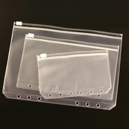 10Pcs  A5 A6 A7 Binder Pocket Binder Zipper Folders for 6 Ring Notebook Divider Page Waterproof PVC Leaf Document Filing Bag Beauty World Shop