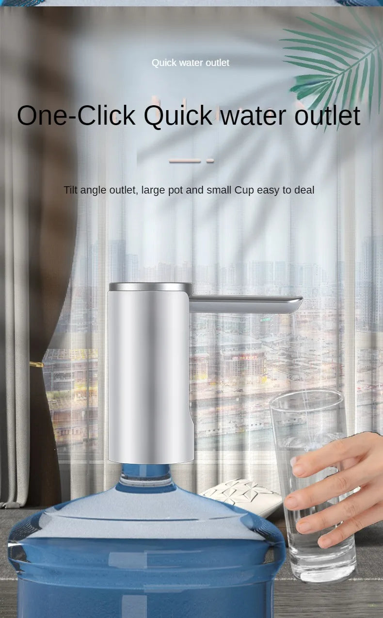 Electric Water Gallon Bottle Pump Automatic Water Dispenser Pump 19 Liters Foldable Desktop Water Bottle Pump USB Rechargeable Beauty World Shop