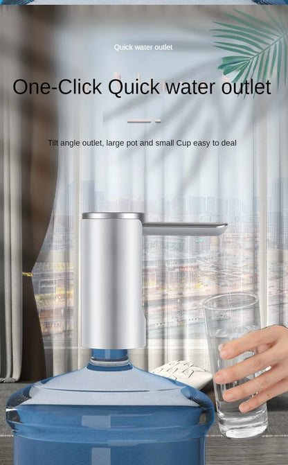 Electric Water Gallon Bottle Pump Automatic Water Dispenser Pump 19 Liters Foldable Desktop Water Bottle Pump USB Rechargeable Beauty World Shop