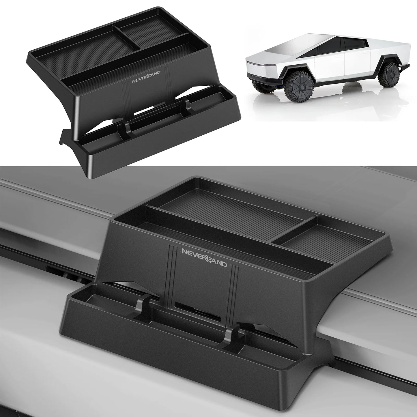 NEVERLAND Center Console Organizer, Behind Screen Storage Box for Tesla Cybertruck, Phone Holder Truck Accessories Beauty World Shop