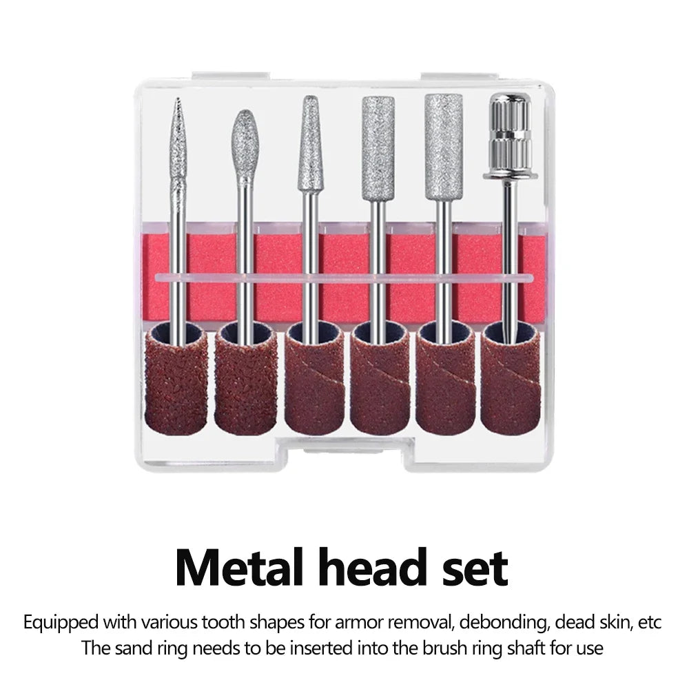 Professional 6-in-1 Electric Nail Drill Set - Nail File Pen for Filing, Polishing & Exfoliating