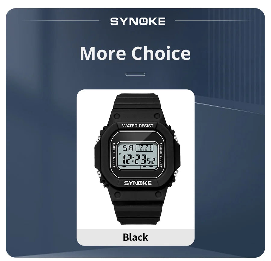 SYNOKE Outdoor Military Digital Watch For Men Fashion Retro Men Watch Sports Waterproof Men Watch Multifunctional Luminous Beauty World Shop