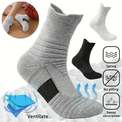 3 Pairs Men's Performance Athletic Crew Socks Comfort Fit Cushion Breathable Socks for Outdoor Running Hiking Sports Beauty Trend Shop