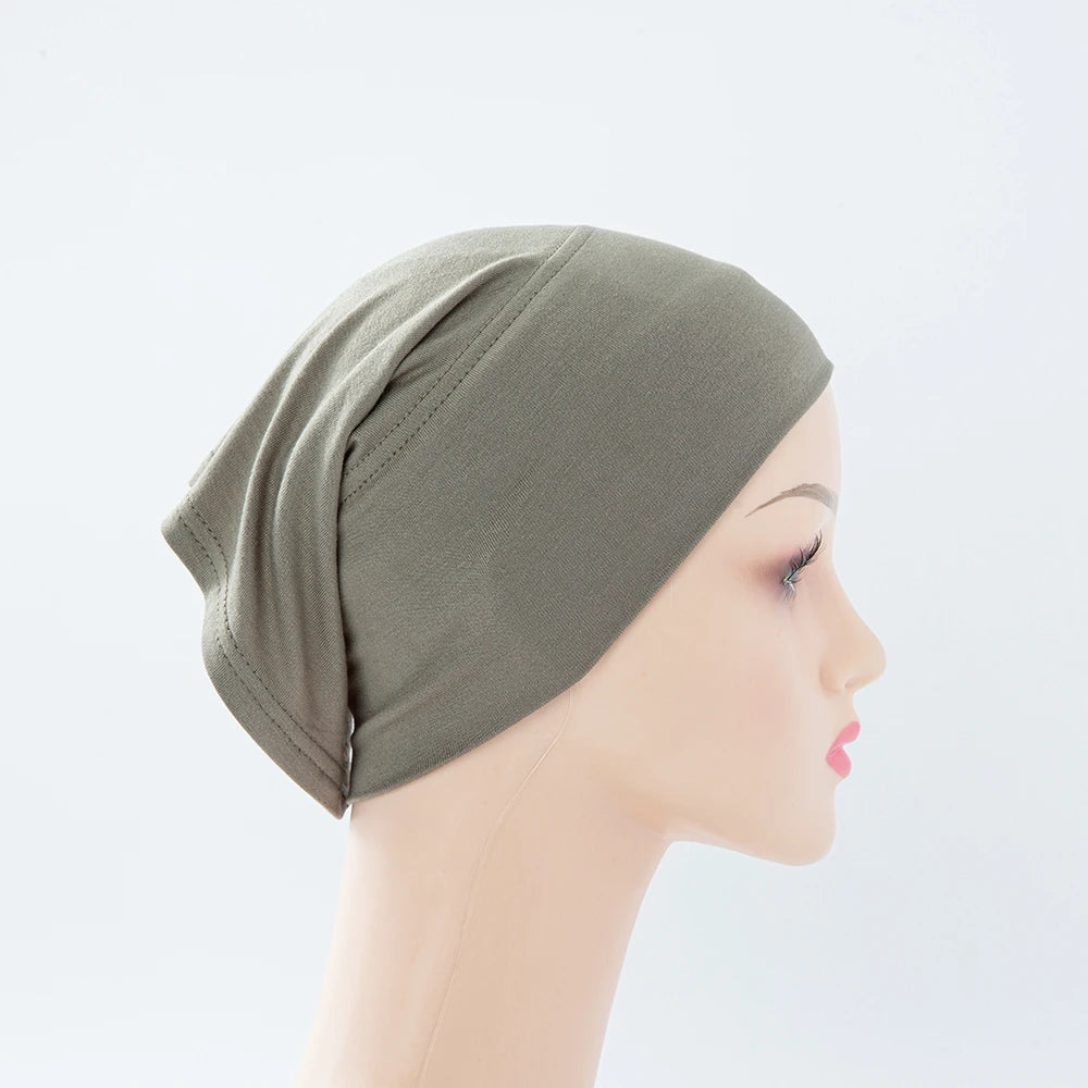 56colors Fashion Women Inner Hijab Tube Muslim Cap Bonnet Plain Islamic Underscarf Bamboo Jersey Undercaps Beauty World Shop