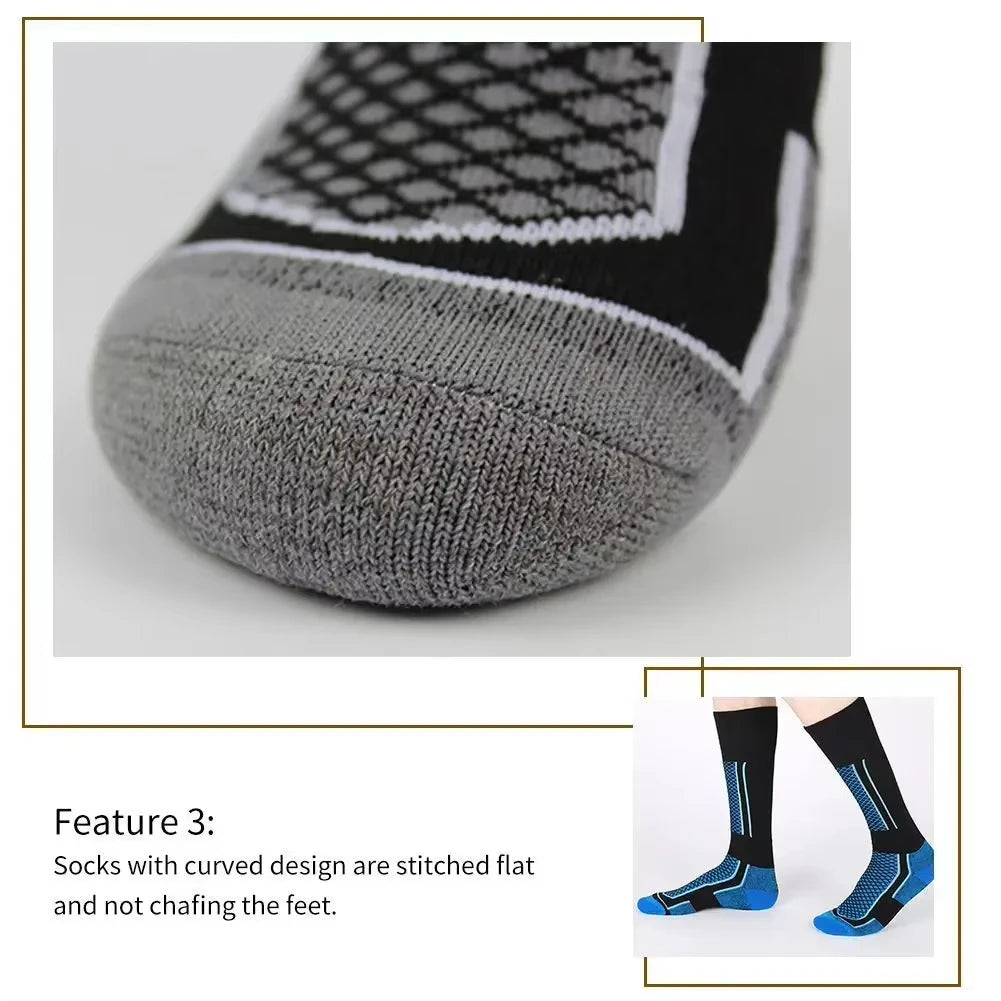 1 Pair Winter Warm Thickening Ski Stockings Hiking Socks For Women Men Children Anti-Cold Outdoor High Sports Stockings Beauty World Shop