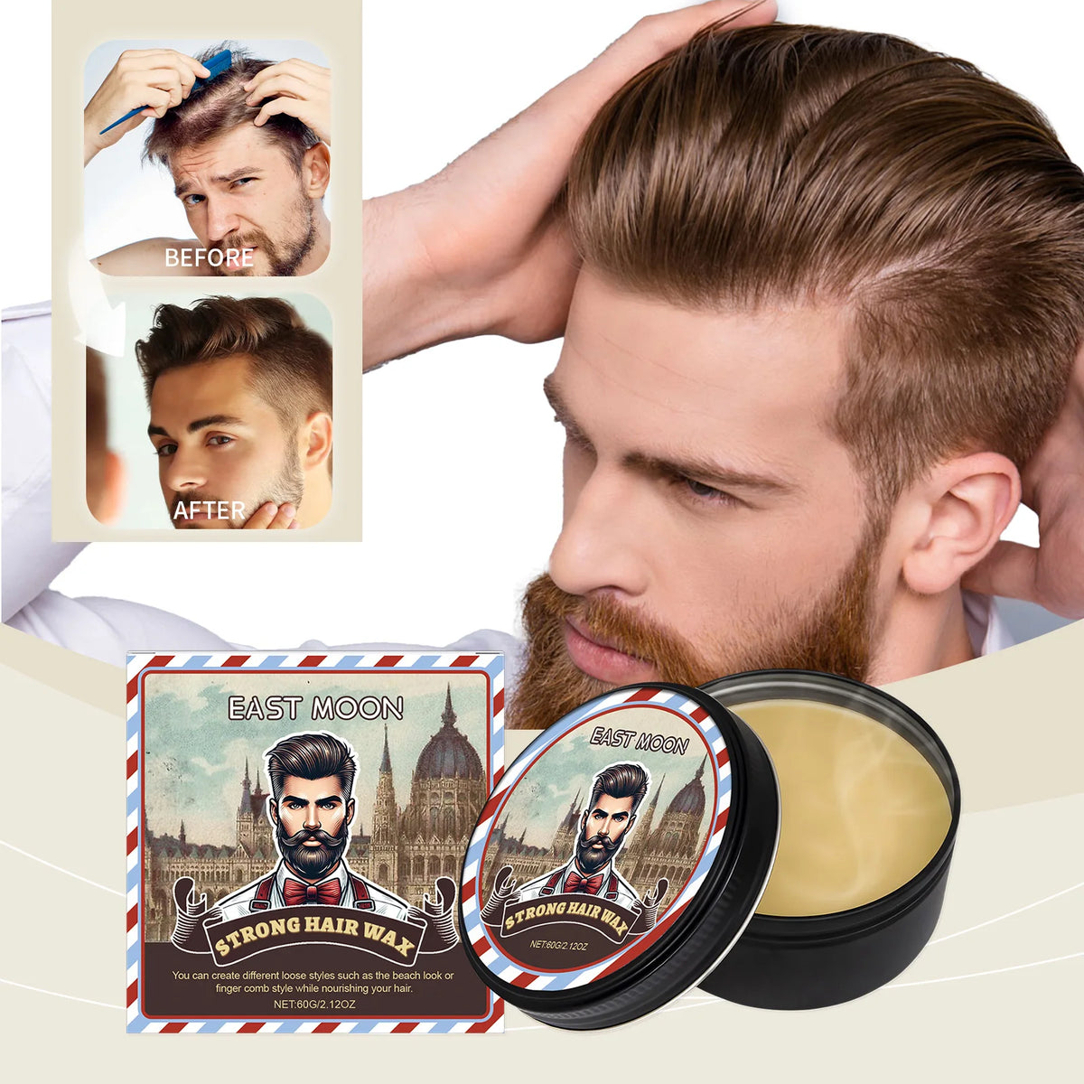 Long Lasting Stying Wax Fluffy Hair Pomade Wax Keep Hair Oil Edge Control Barbershop Tools Salon Hairdressing Mud Hair Styling Beauty World Shop