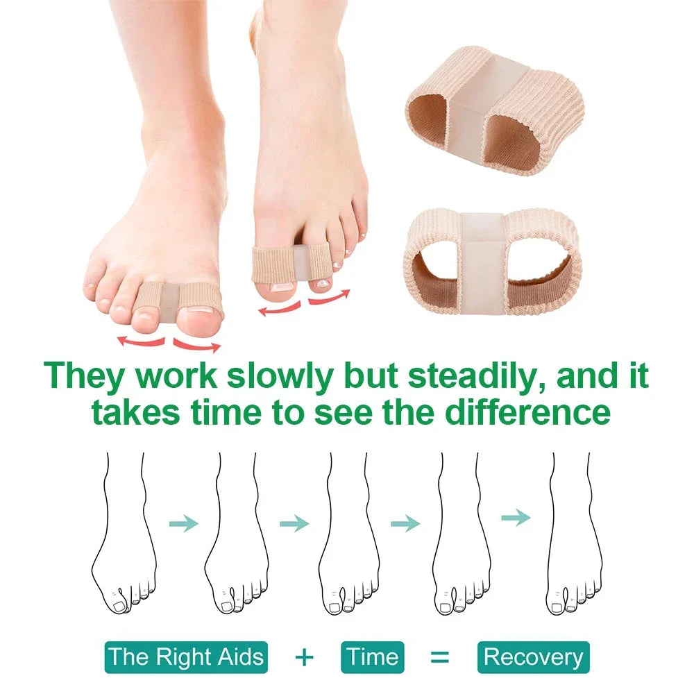 Gel Bunion Toe Separator W/Fabric Lining for Big Toe,Silicone Toe Spacers Breathable Toe Corrector Protector for Overlapping Toe Beauty Trend Shop