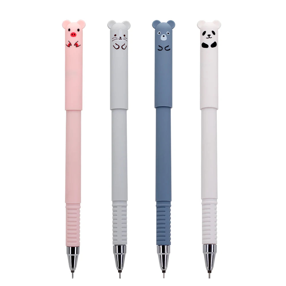 12pcs Animals Panda Erasable Gel Pen 0.5mm Blue Black Erasable Pen Refills Rods Washable Handle School Supplies Stationery Beauty World Shop