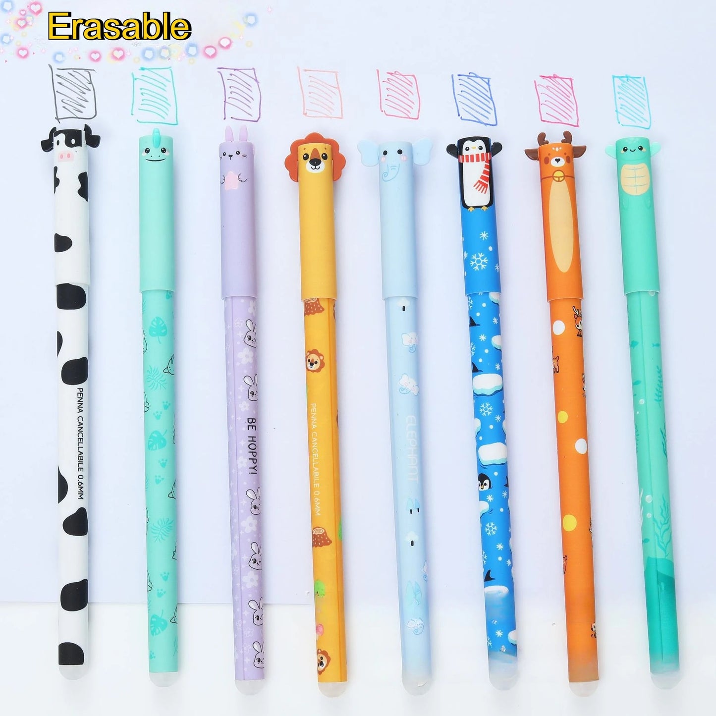 8/16pcs Animal-Shaped Erasable Pens for Journaling, Writing, Office Supplies, Gift Ideas, Office Stationery, Cute Writing Tools Beauty World Shop