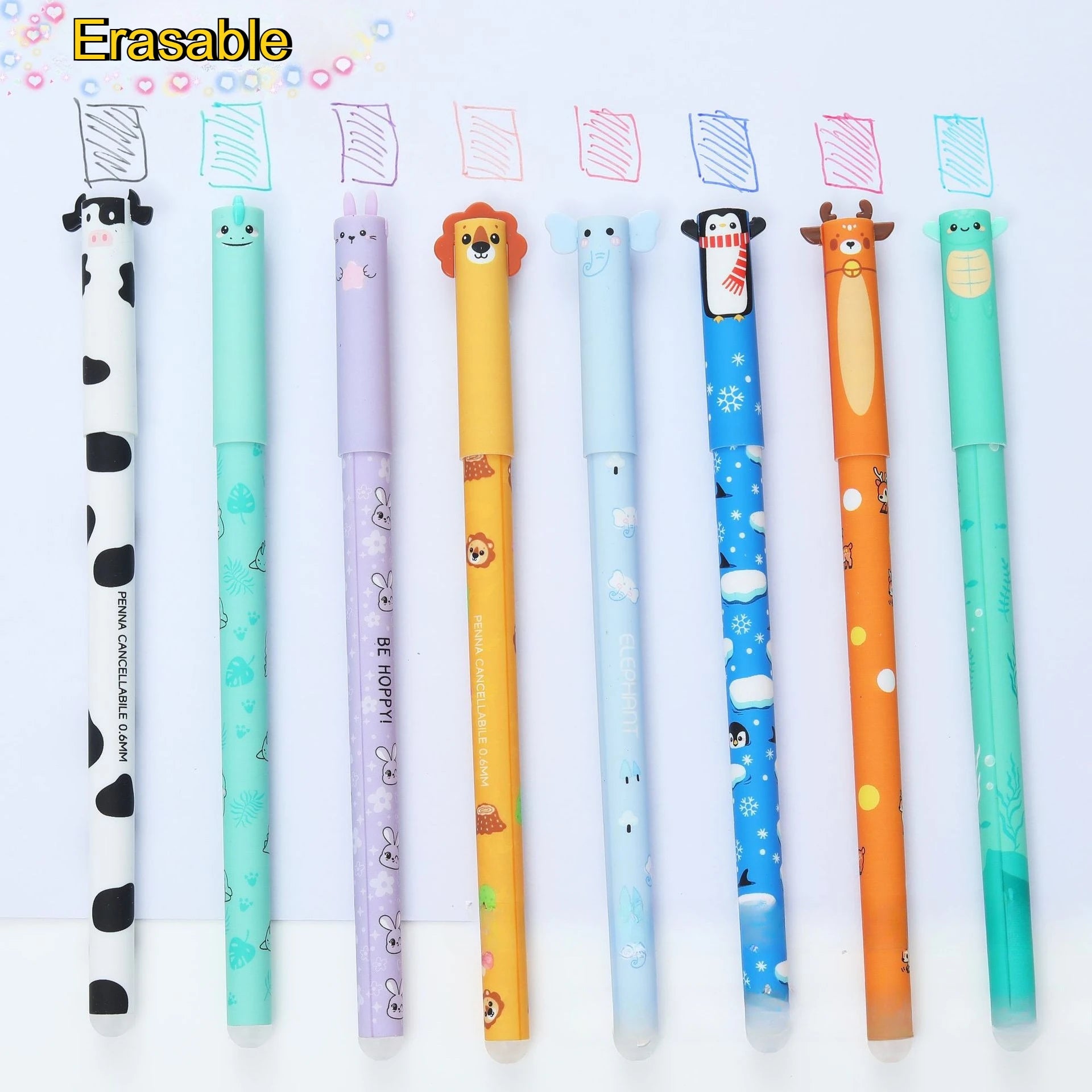 8/16pcs Animal-Shaped Erasable Pens for Journaling, Writing, Office Supplies, Gift Ideas, Office Stationery, Cute Writing Tools Beauty World Shop