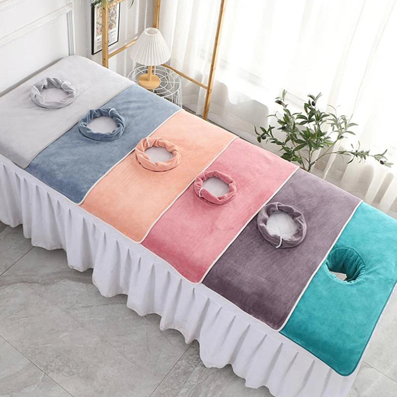 40*80cm Thickened Beauty SPA Massage Table Planking Face Towel With Hole Bed Bandana Beauty World Shop