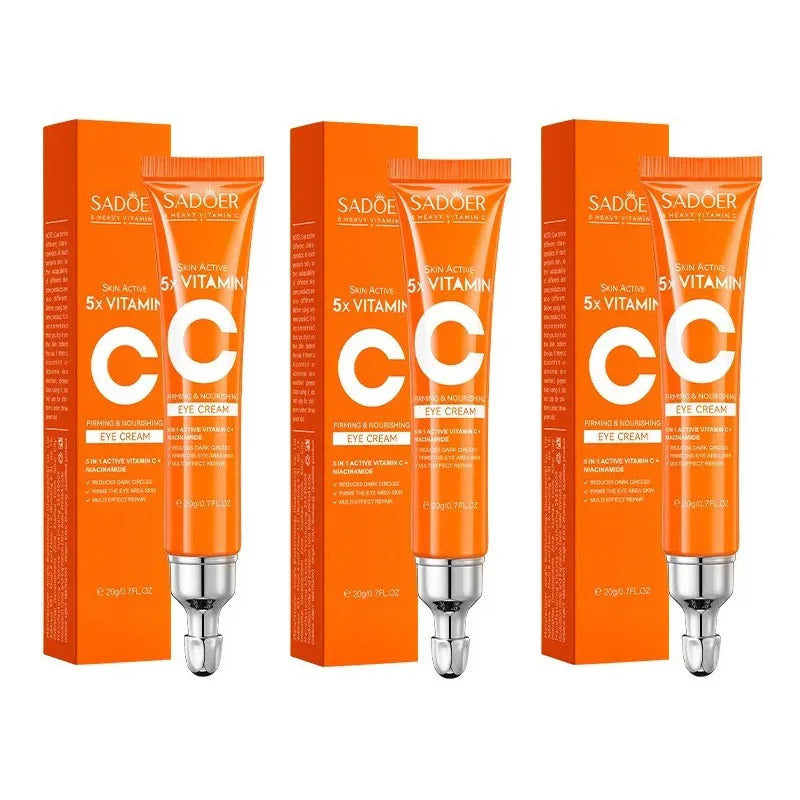 SADOER Vitamin C Eye Cream Anti Dark Circles Eyes Bags Remover Moisturizing Brightening Firming Skin Care Products for Eyes Beauty World Shop