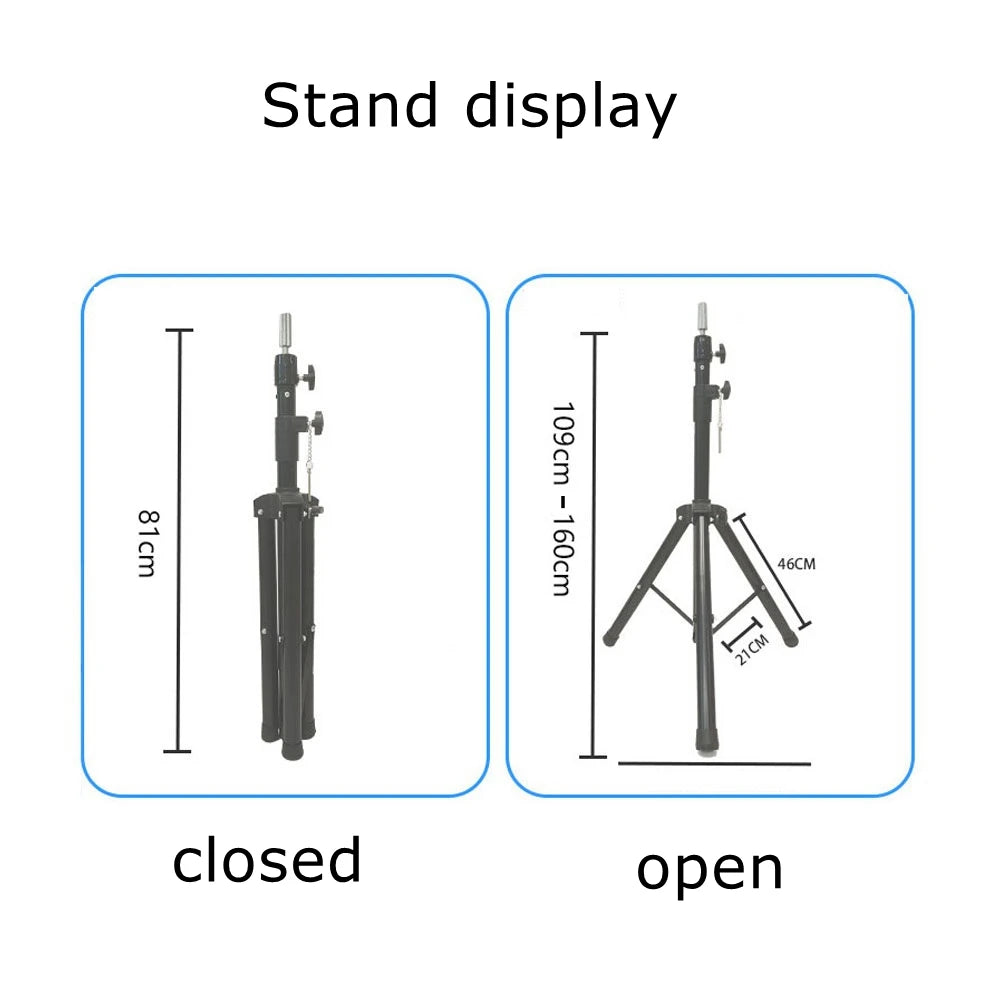 150cm high Tripod Canvas Head Stand Training Mannequin Stand Wig Holder Adjustable Plastic Material Hair Accessory Tools Beauty World Shop
