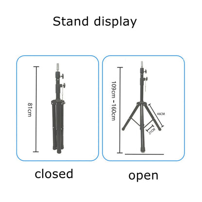 150cm high Tripod Canvas Head Stand Training Mannequin Stand Wig Holder Adjustable Plastic Material Hair Accessory Tools Beauty World Shop