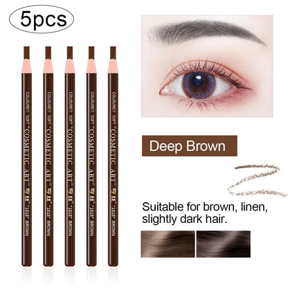 5pcs Professional Microblading Pencil Permanent Eyebrow Pencil Tattoo Waterproof Art Tint Makeup Eye Brow Pen Enhancers Cosmetic Beauty Trend Shop